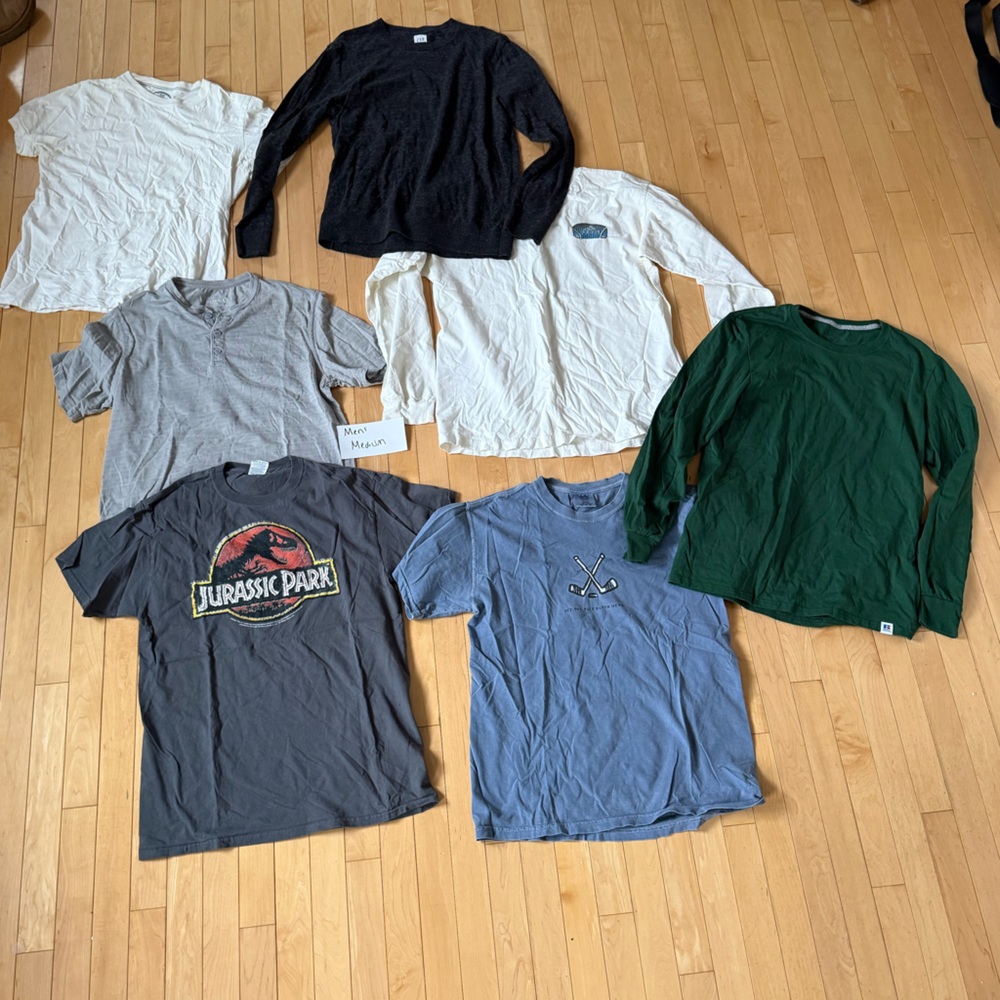 Bundle of men’s shirts including gap, life is good hockey, and more
